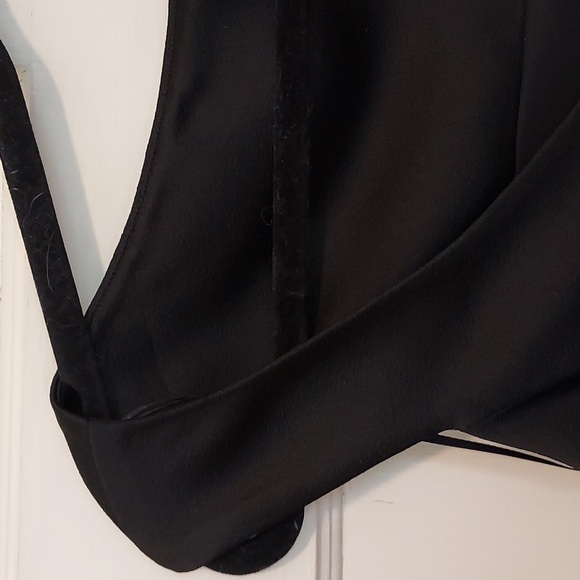 Theory Panel Off The Shoulder Shell in Black Crepe Satin - Picture 12 of 12